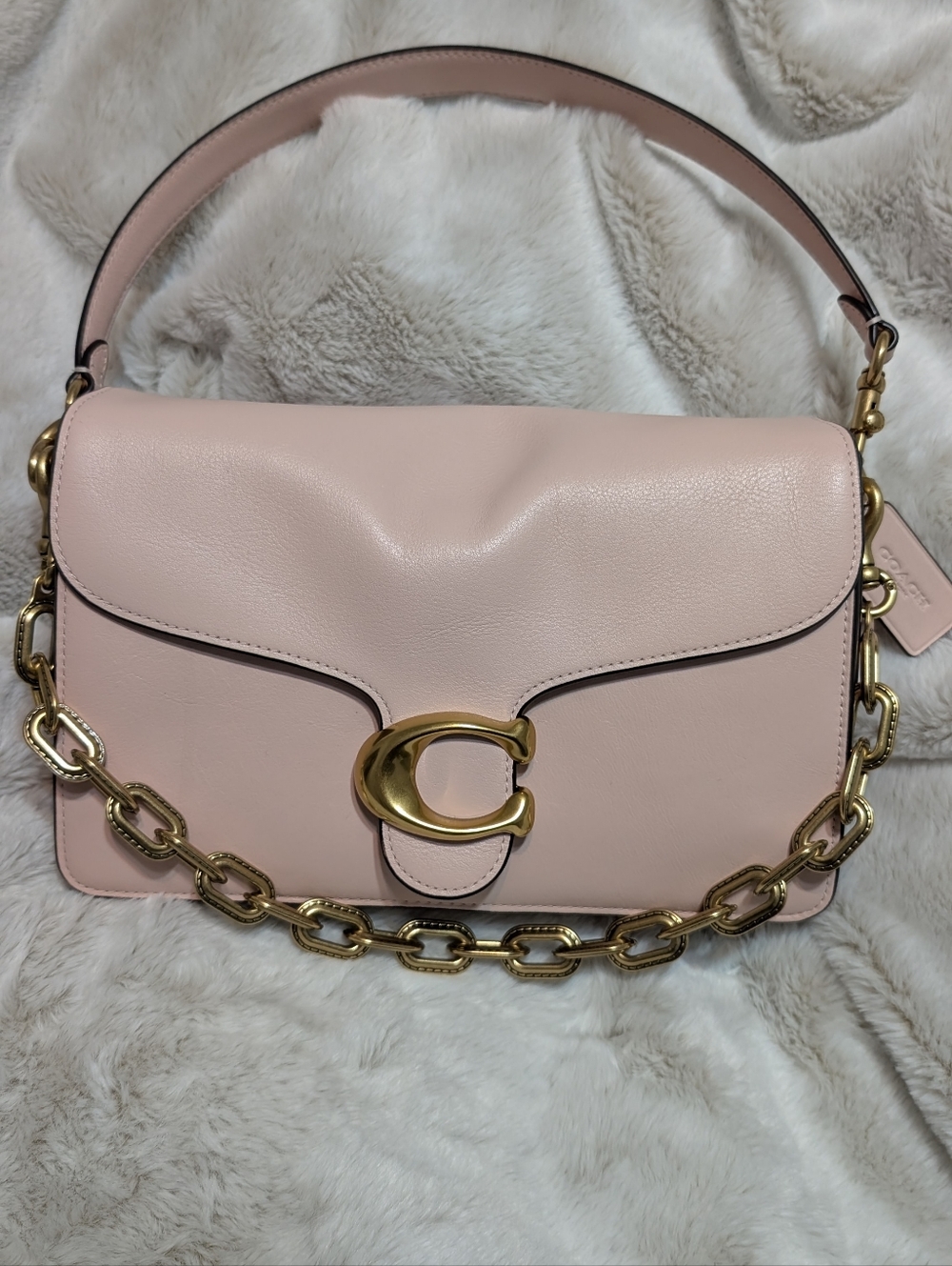 Coach Chain Tabby Shoulder Bag 30 Cream Blush Pink